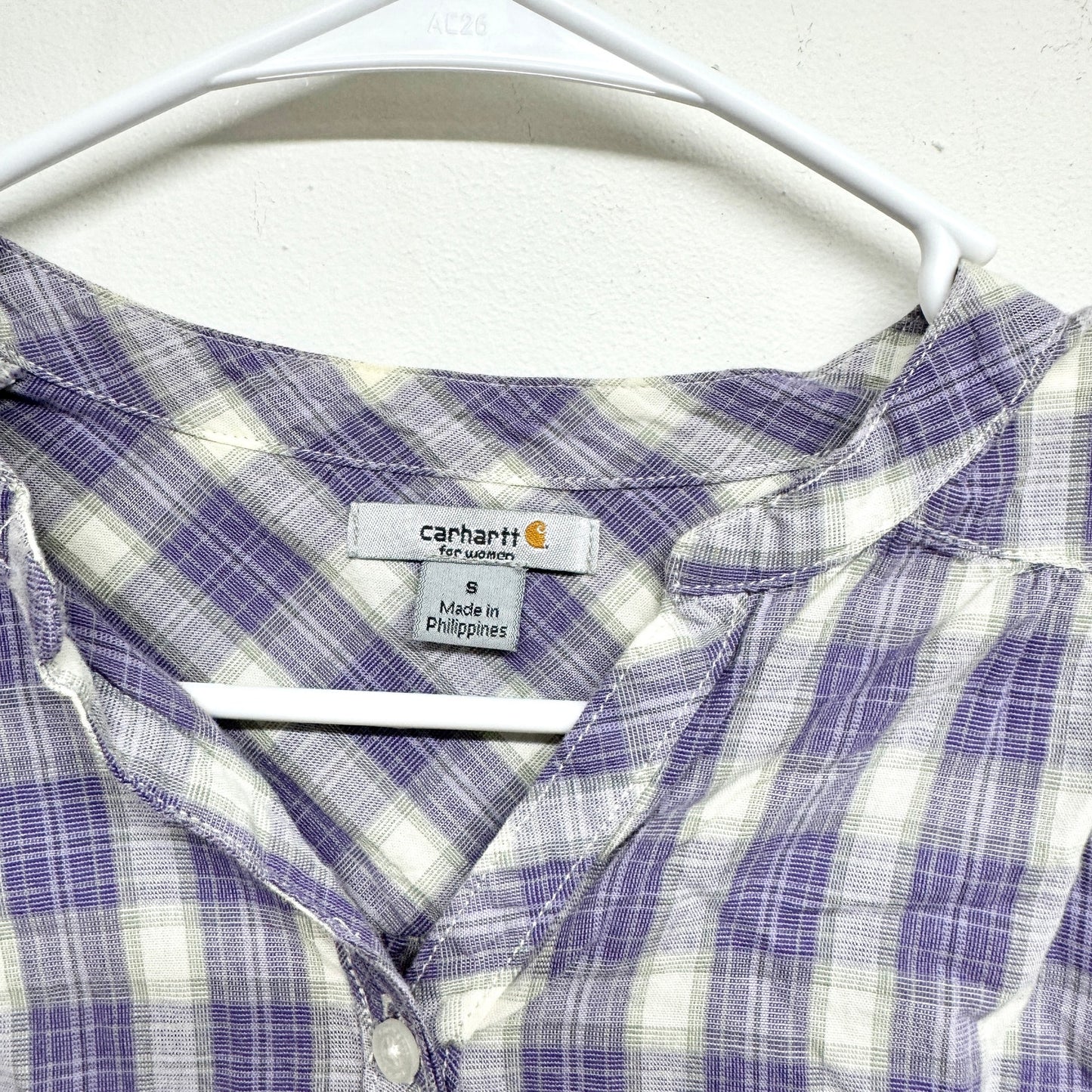 Carhartt for Women Plaid Tartan Blouse Button Up Shirt Top Size Small