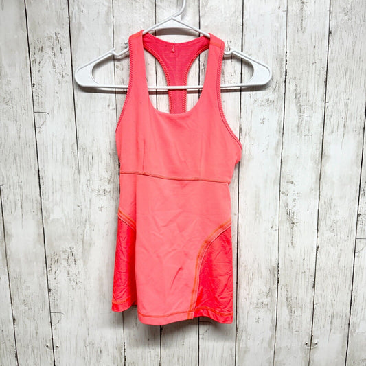 LULULEMON Women's Size 4 Coral Orange Halter Power Up Tank Athletic Yoga Spandex