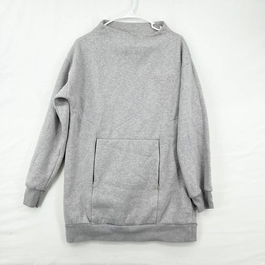 Gymshark Sweater Pullover Oversized Grey Mock Neck Athleisure Size Large
