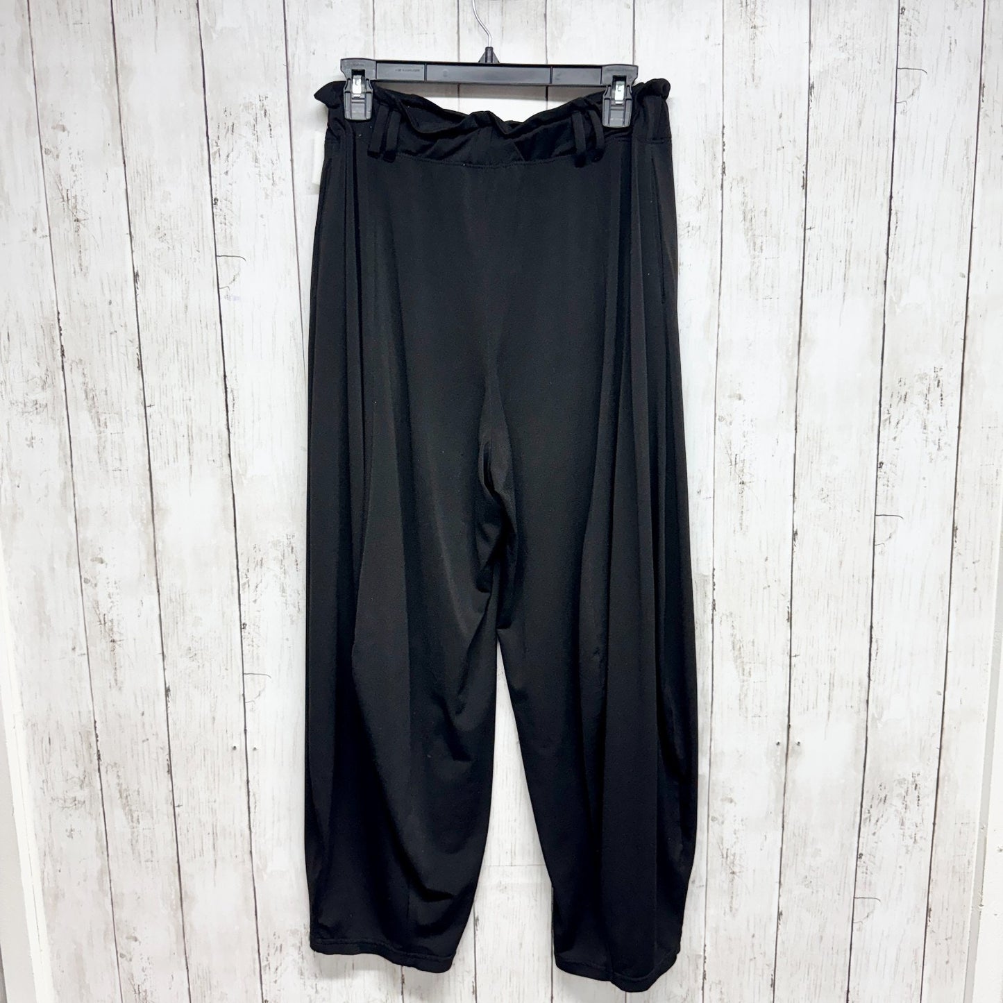 Anthropologie Pants Women Size Small Black Wide Leg Pull On Trousers Pockets