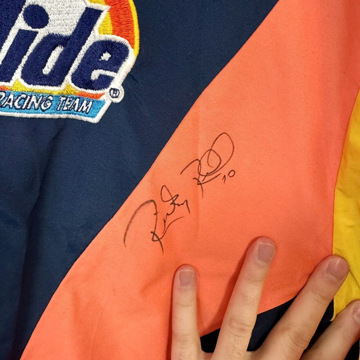 Nascar Signed Ricky Rudd Tide RPM Large Jacket Winston Cup Ford Racing VTG 1997