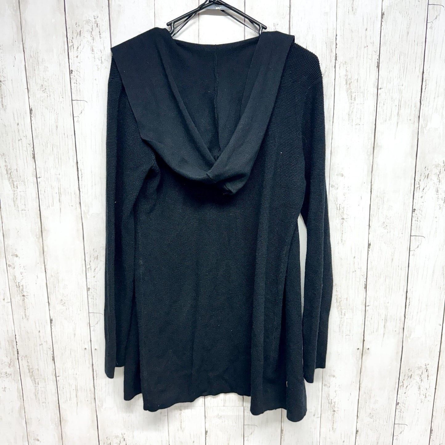 Jun & Ivy Top Women Size Small Black Hooded Long Sleeve Knit Sweater Cardigan