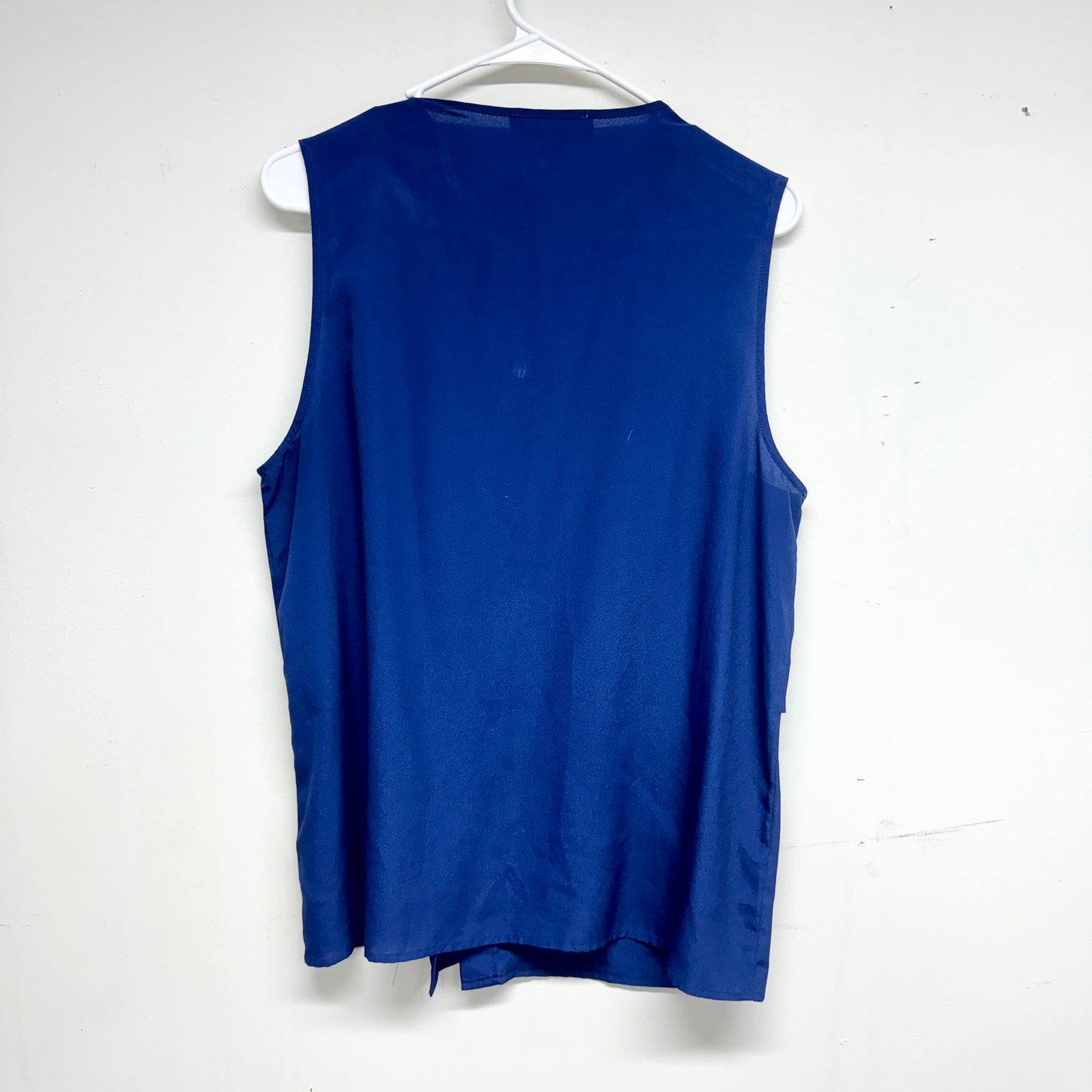 Michael Michael Kors Women Gold Zipper Shoulder Blue Tank Top Size Large