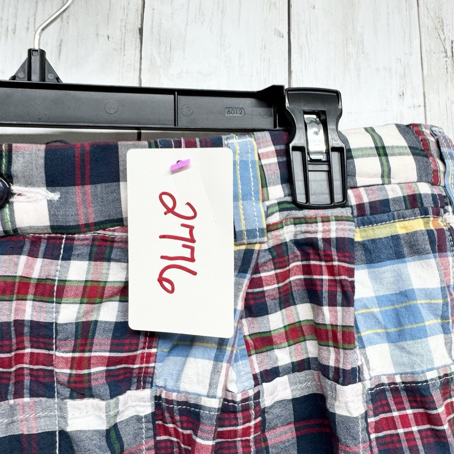 Jos. A. Bank Men Short Size 30 Madras Plaid Patchwork Cotton Chino Shorts Preppy