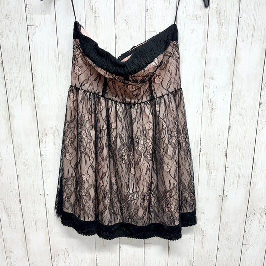 TINSLEPEARL Dress Women Size 4 Strapless Laced Black Trimmed Mini Evening Dress