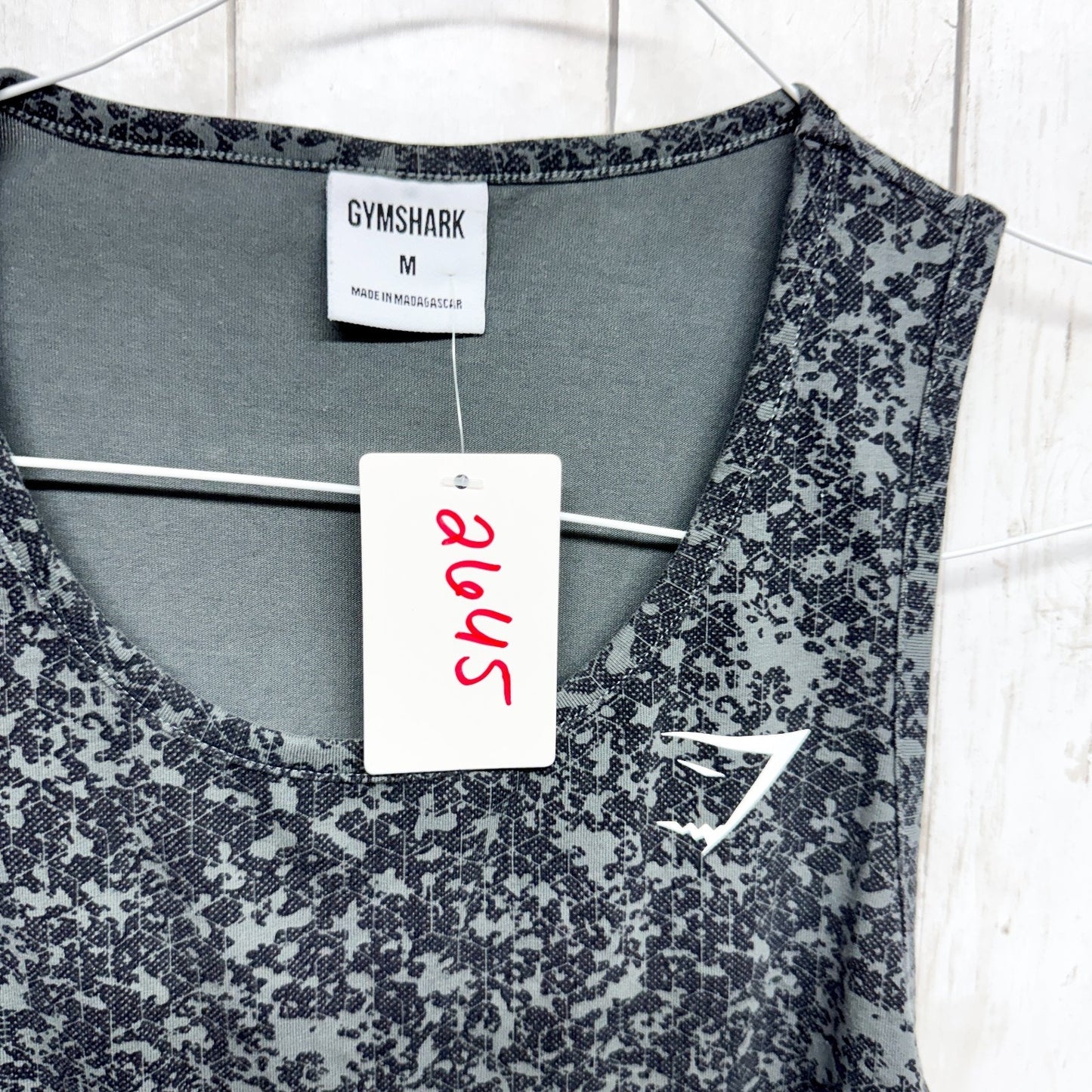 Gymshark Dress Women Size Medium Black Gray Camo Print Seamless Sleeveless Mini