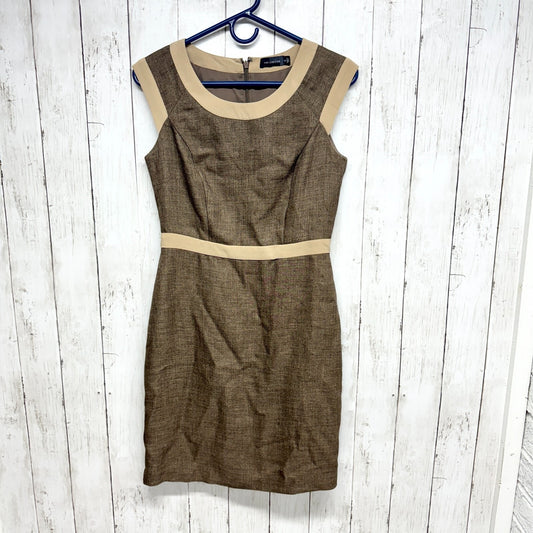 The Limited Dress Women Size 0 Tan Brown Contrast Sleeveless Knee Length Bodycon