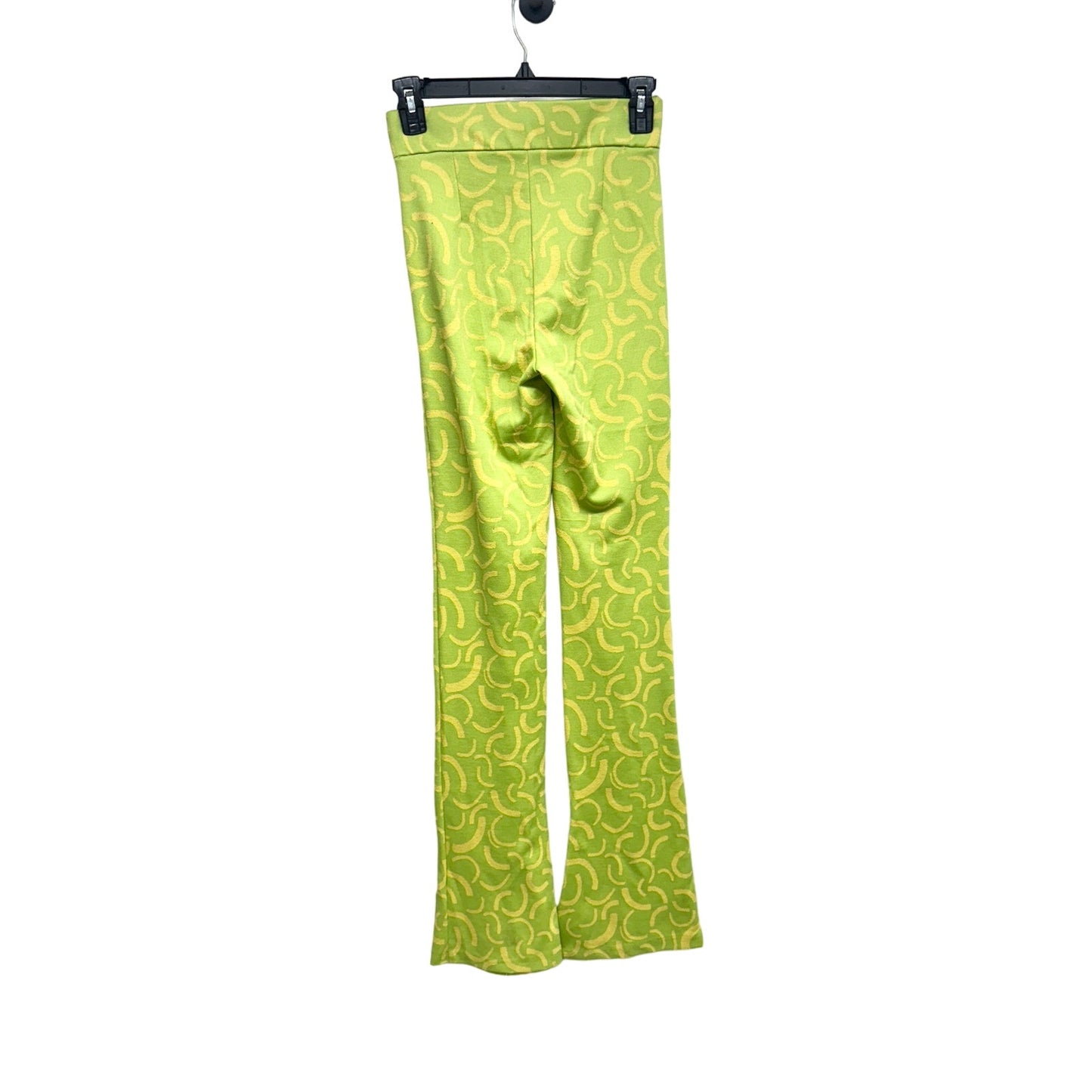 ZARA Women's Jacquard High Waisted 70s Flare Retro 80s Pull On Green Size XS