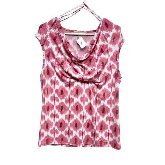 Michael Michael Kors Women Sleeveless Pink & White Top Size Large