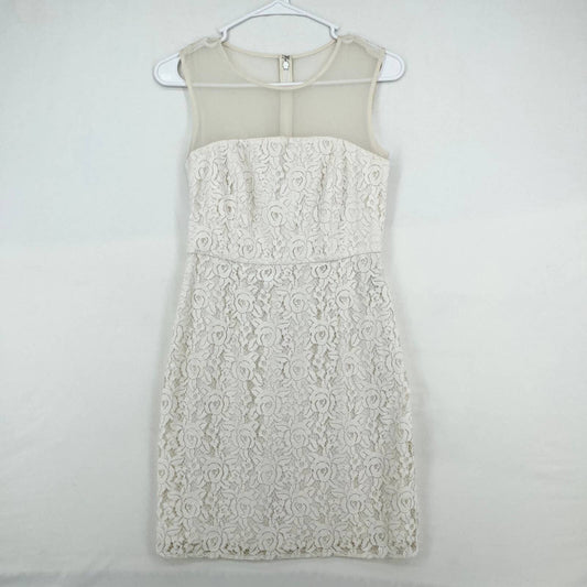 Diane von Furstenberg Nisha Lace Floral Sleeveless Ivory Mini Dress Size 0