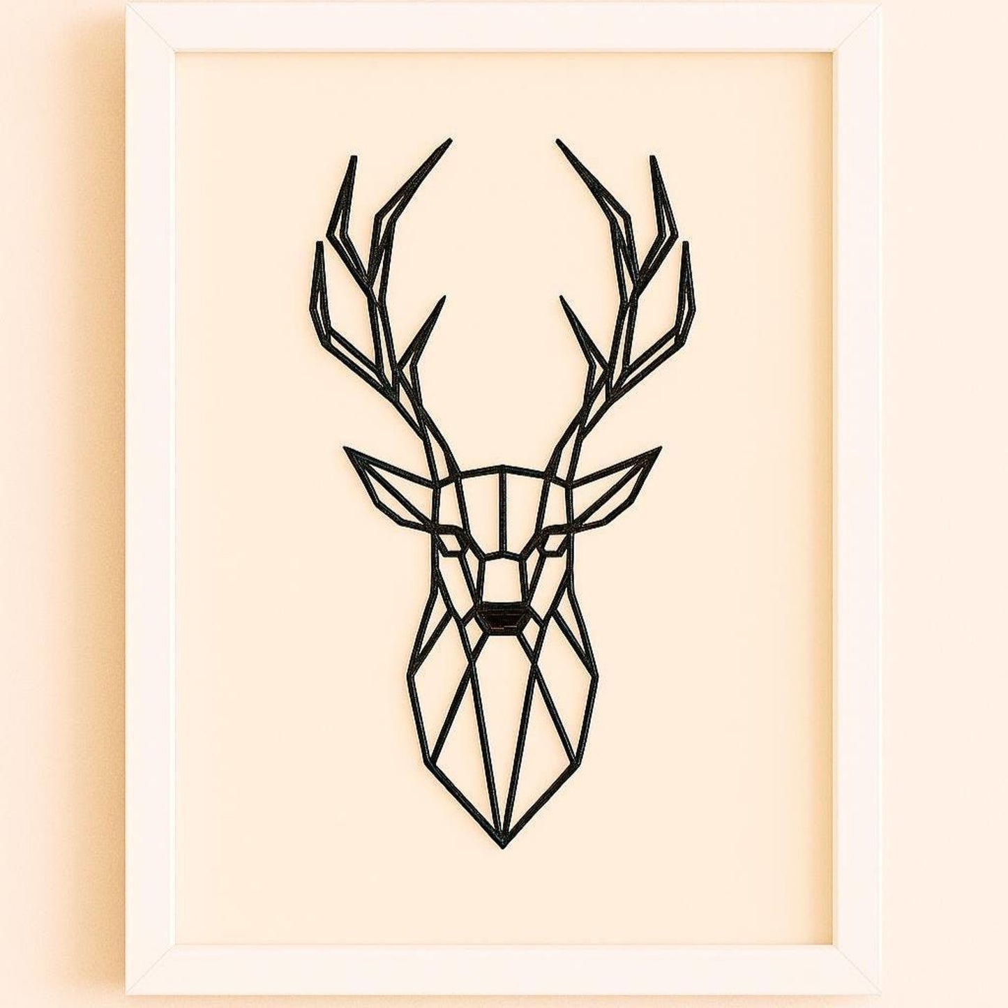Modern 3D Printed Geometric Deer Head Wall Art, Minimalist Decor, Faux Taxidermy, Unique Home Decor