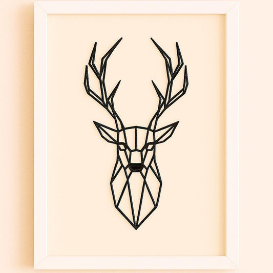 Modern 3D Printed Geometric Deer Head Wall Art, Minimalist Decor, Faux Taxidermy, Unique Home Decor