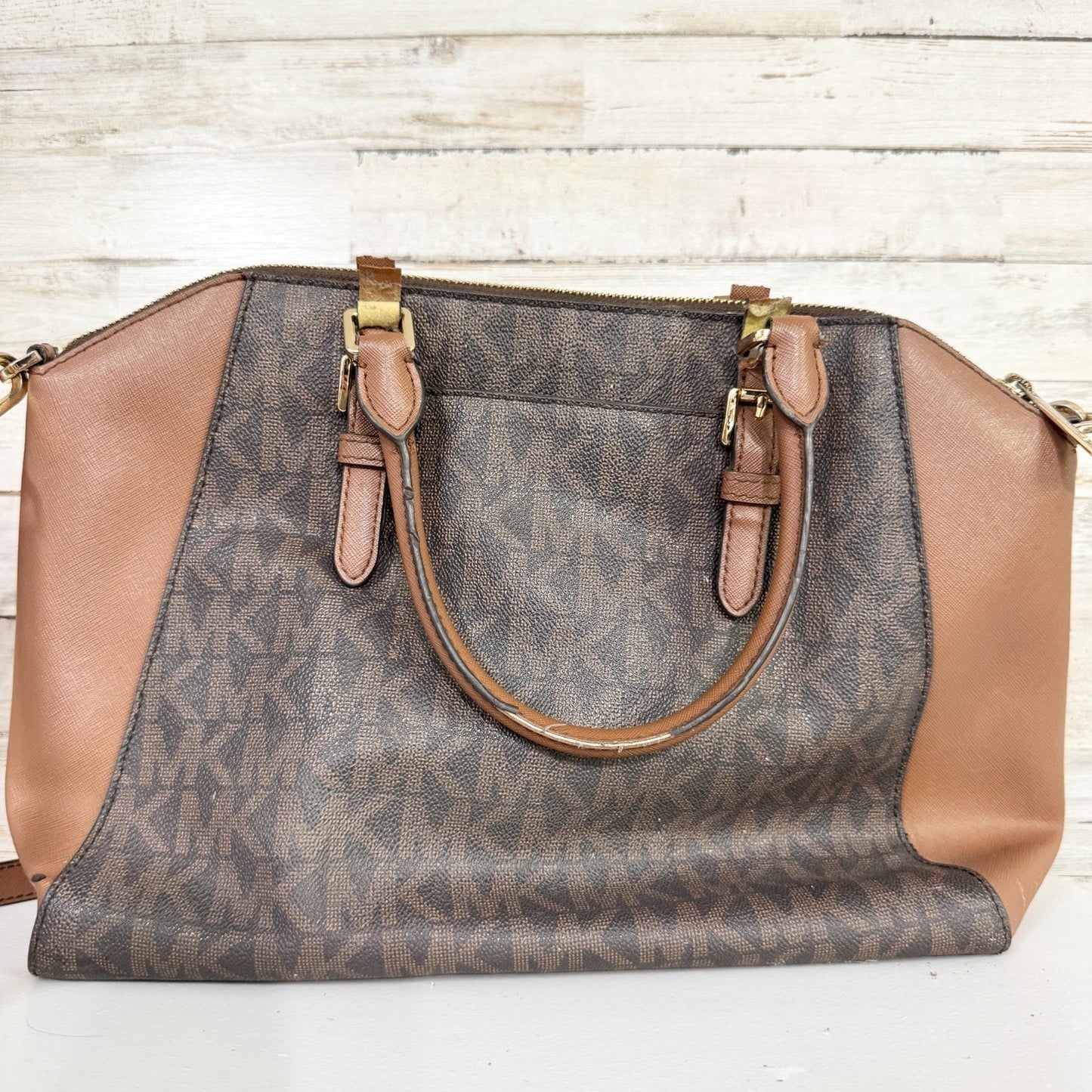 Michael Kors Ciara Medium Signature Logo 2 Way Brown Crossbody Messenger Bag