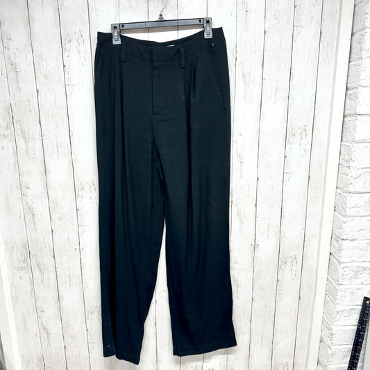 A New Day Pants Women Sz 8 Black Straight Trousers Pleated Front Pockets Zip Fly