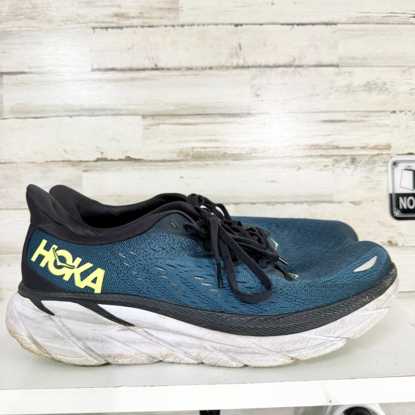 Hoka Shoes Men Size 11.5D Dark Teal Blue Clifton 8 Sneaker Training Running Gym