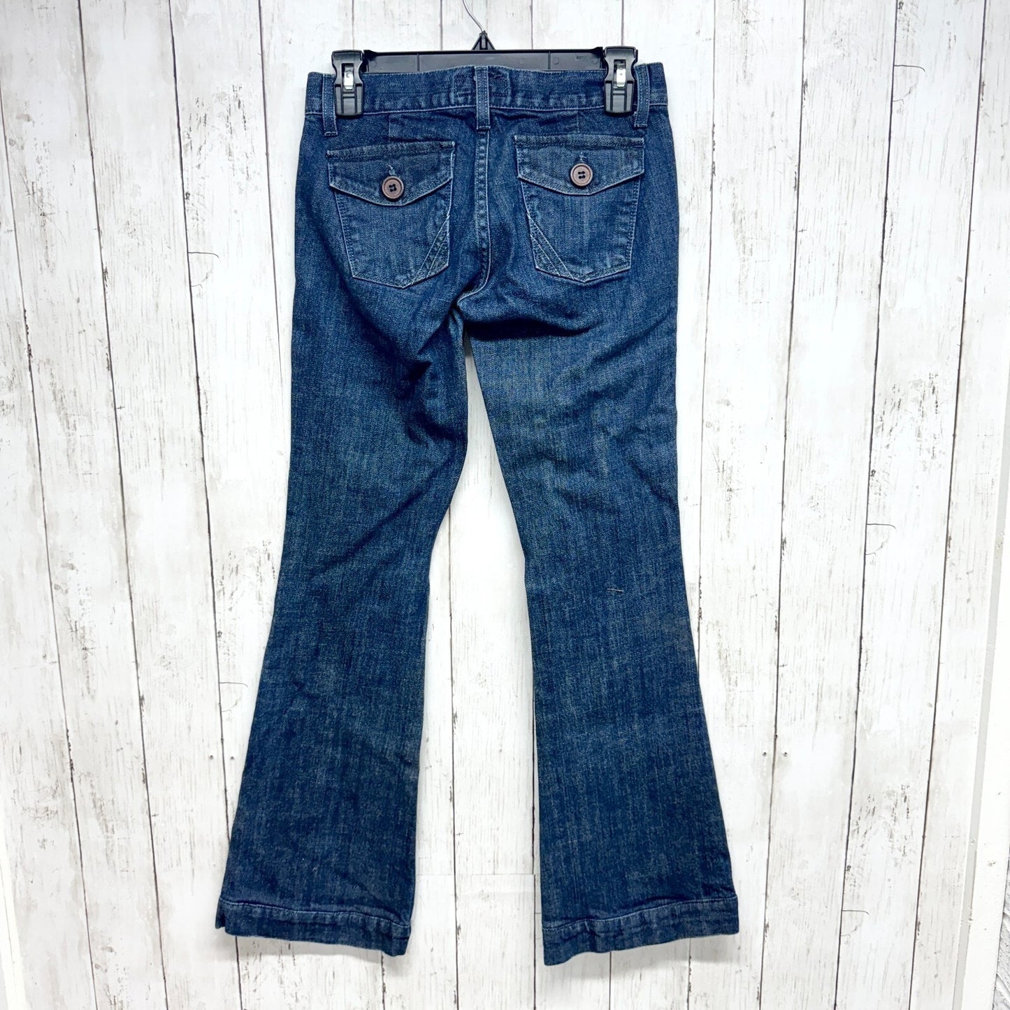 Y2K Anlo Jeans Women Size 25 Medium Wash Relaxed Flare Button Pockets Everyday