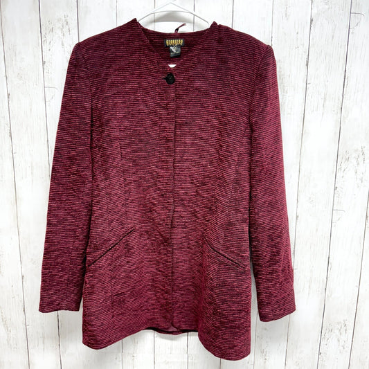 VTG GEORGIOU Jacket Women Size 10 Button Closure Pocket Long Sleeve Textured Red