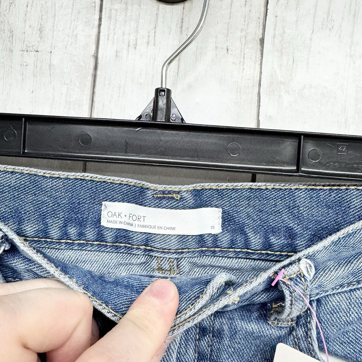 Oak Fort Pants Women Size 25 Light Wash Denim High Rise Straight Mom Jeans Basic