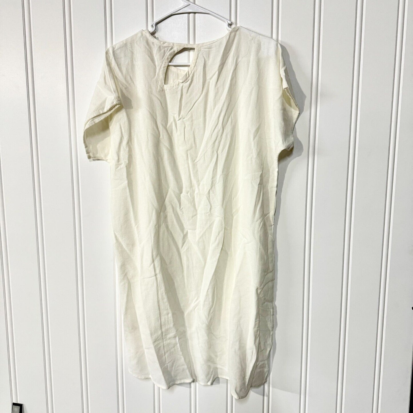 SOFT SURROUNDING Dress Women Size PL Cream White 100% Cotton Short Sleeve Tunic