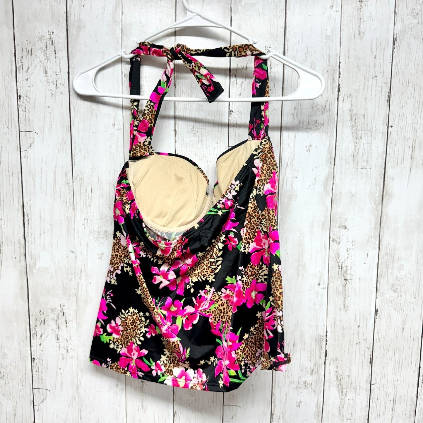 Victoria’s Secret Swim Women Size 36B Neon Animal Designed Floral Halter Top