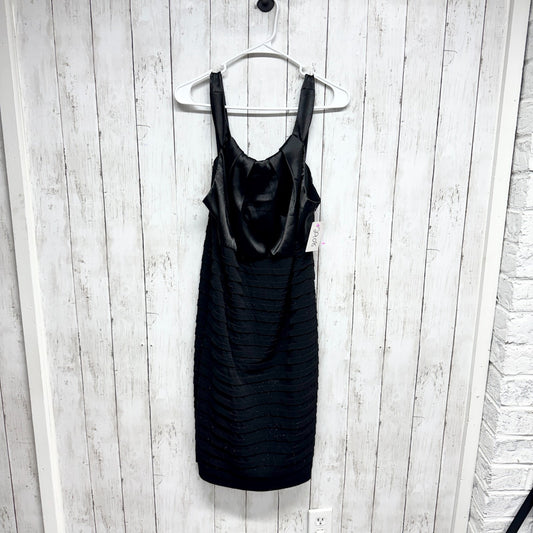 Vtg R&M Richards Dress Women Size 14W Black Mixed Media Sleeveless Tank Bodycon