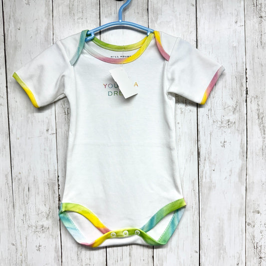 Hill House BodysuitBaby Size 6-9M White Short Sleeve You're A Dream Rainbow NWOT