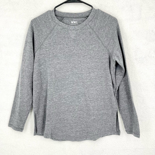 Madewell MWL Women's Oversized Crewneck Gray Long Sleeve Shirt Size XXS