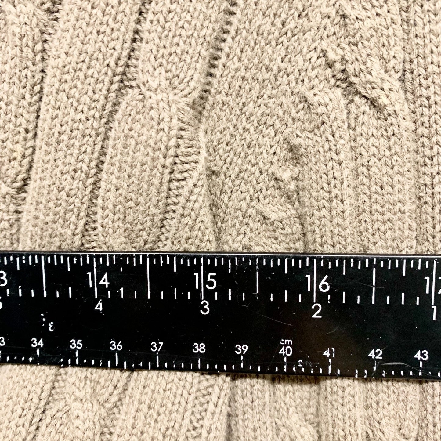 Liz & Co Sweater Women Chest 31" Medium Brown Turtleneck Cable Knit Long Sleeve