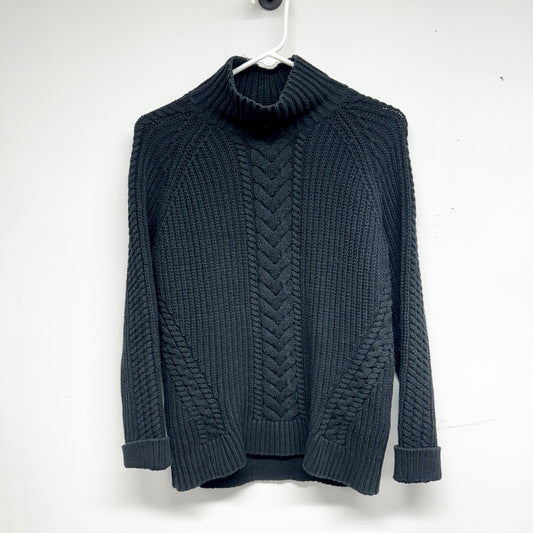 Lululemon Bring the Cozy Turtleneck Sweater Navy Black Cable Knit Ribbed Size 4