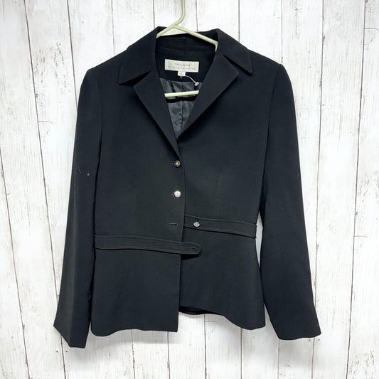 TAHARI Jacket Women Size 6 Black Single Breasted Business Casual Belted Blazer