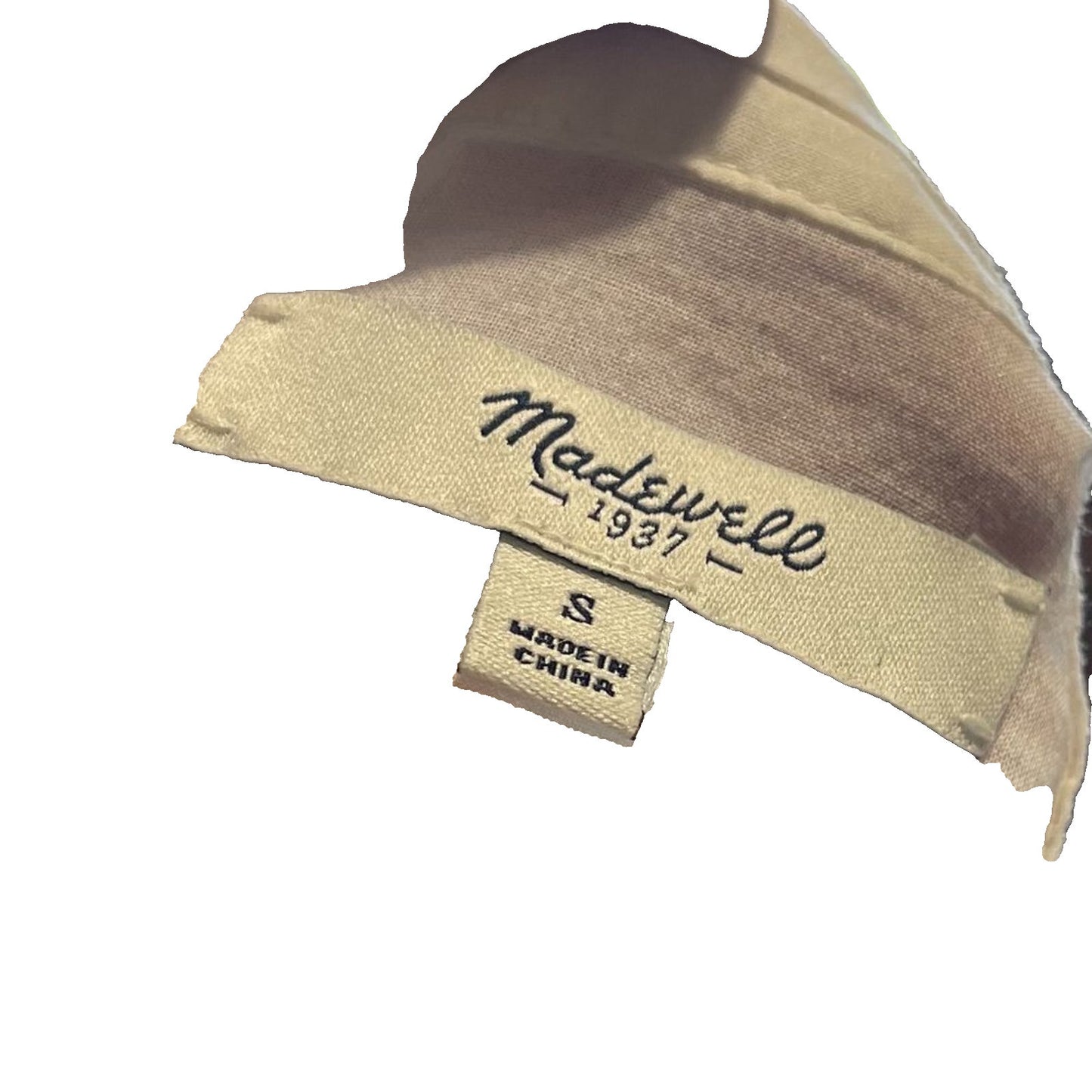 Madewell Lace Trim 1/4 Sleeve Pintuck Peasant Cream Blouse Size Small