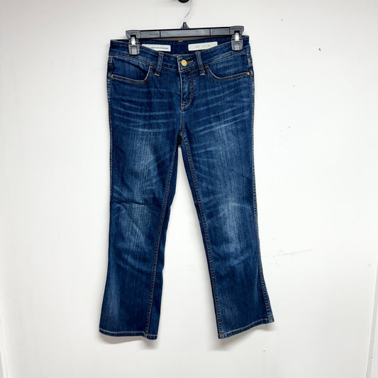 Pilcro and the Letterpress Women Dark Wash Stet Cropped Flared Jeans Size 26