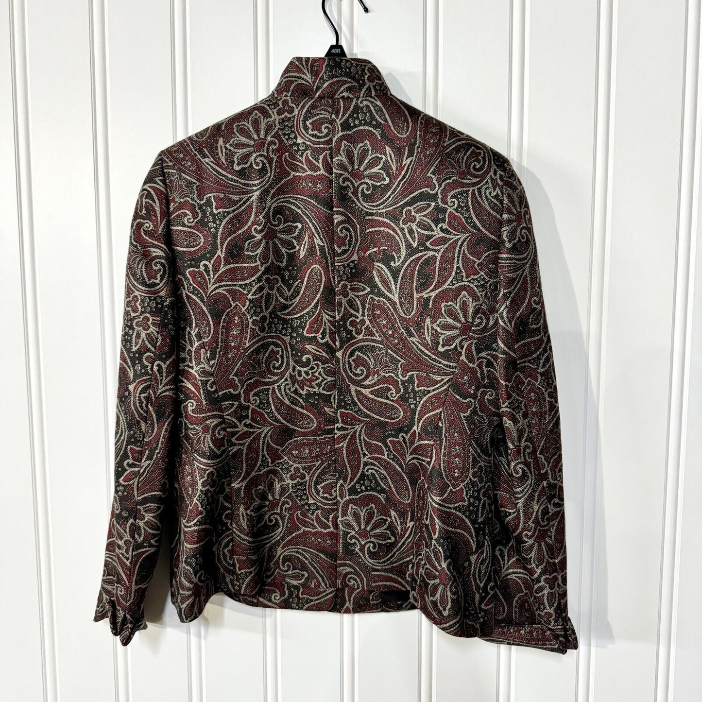 VTG LESUIT Blazer Women Size 8 Paisley Brown Button Collared Rustic