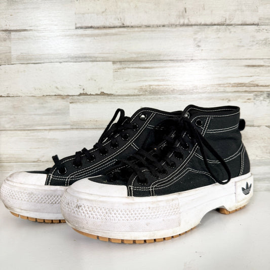 Adidas Shoes Women Size 8 Nizza Trek Black High Top Platform Sneakers Casual