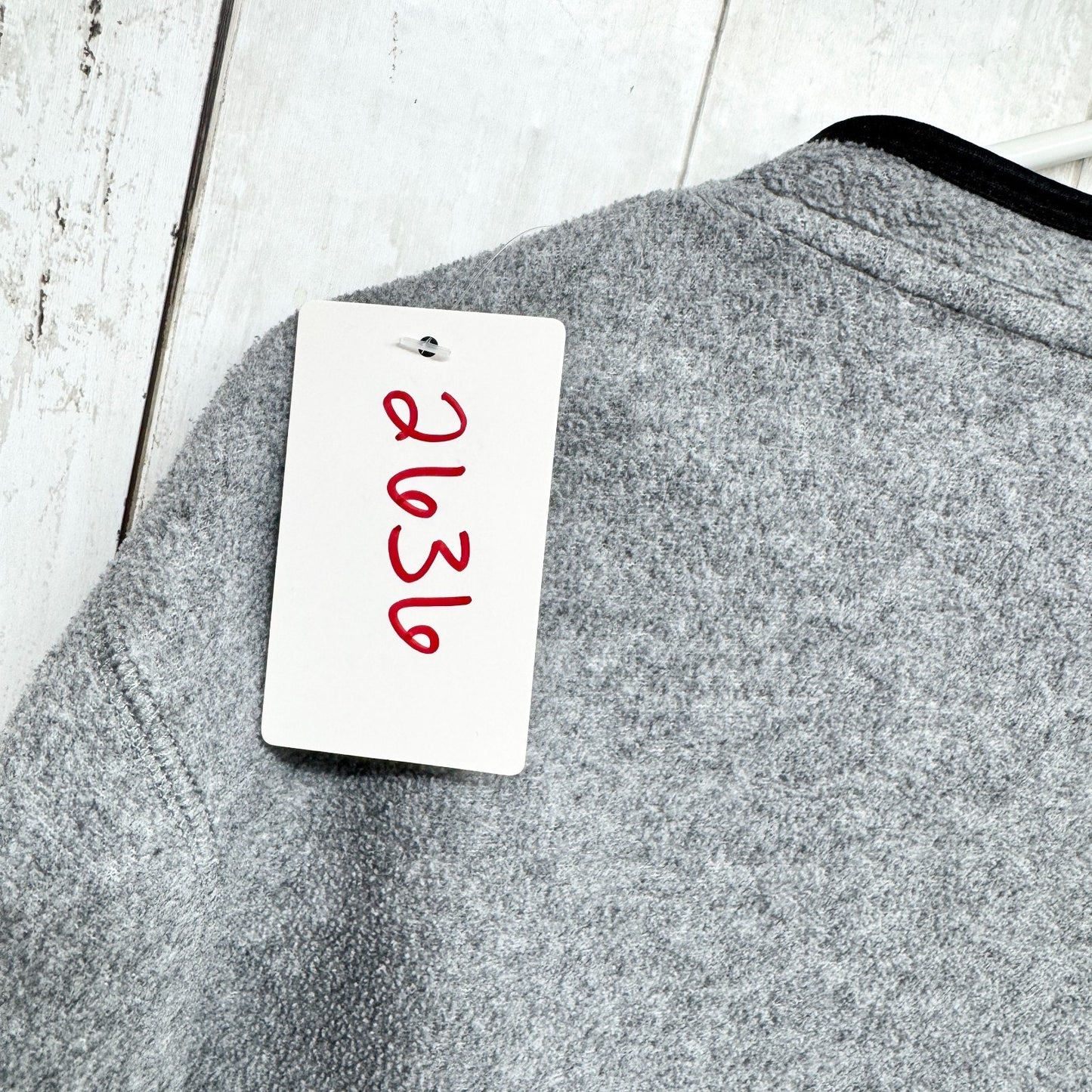 Vtg Red Oak Sweater Women Size Large Gray Fleece VA Tech V-Neck Long Sleeve