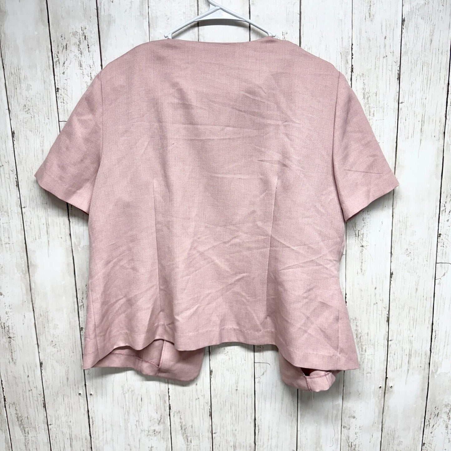 VTG KARI NEW YORK Button Closure Short Sleeve Pattern Striped Light Pink Jacket