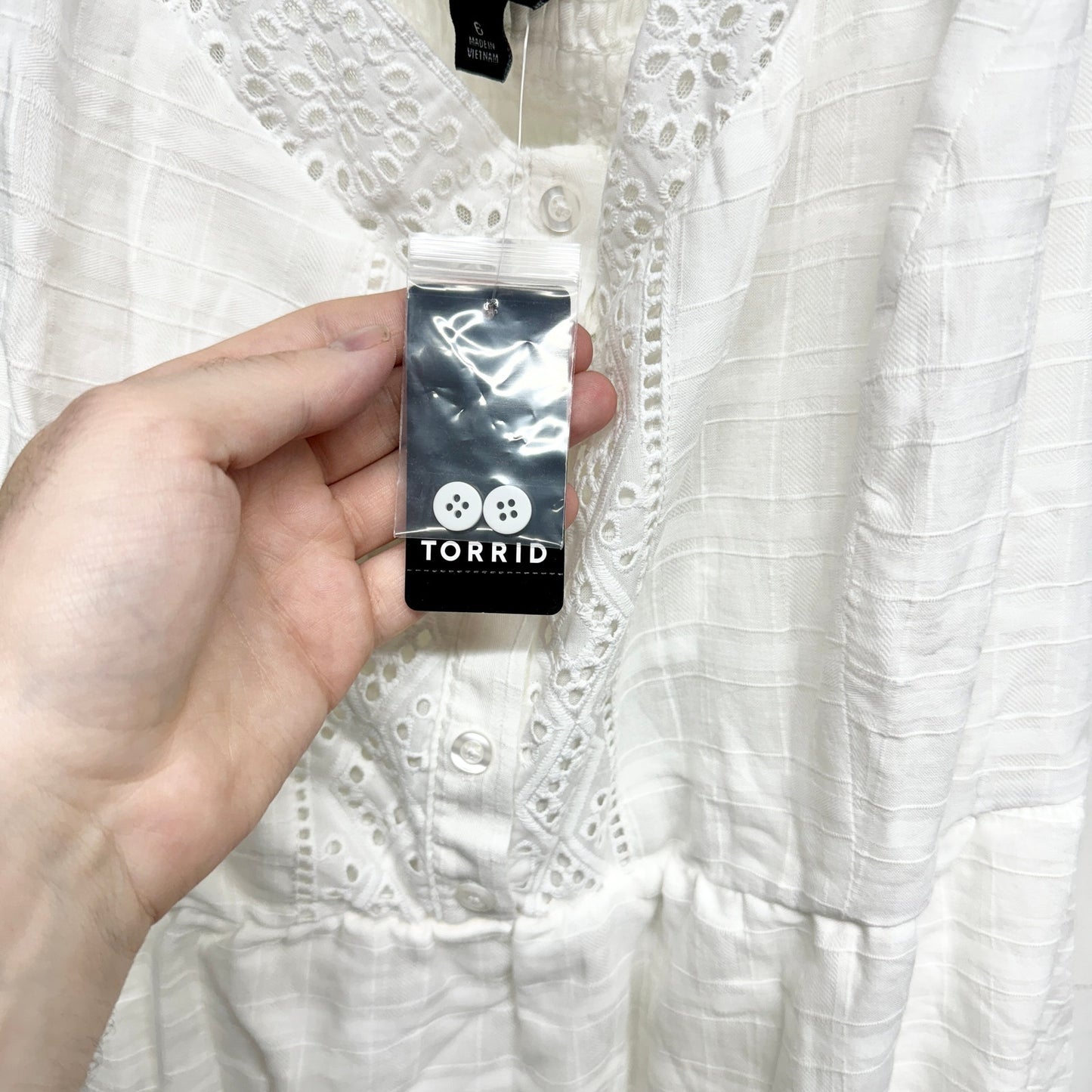 Torrid Women White Cloud Dancer Babydoll Top Blouse NWT 6X