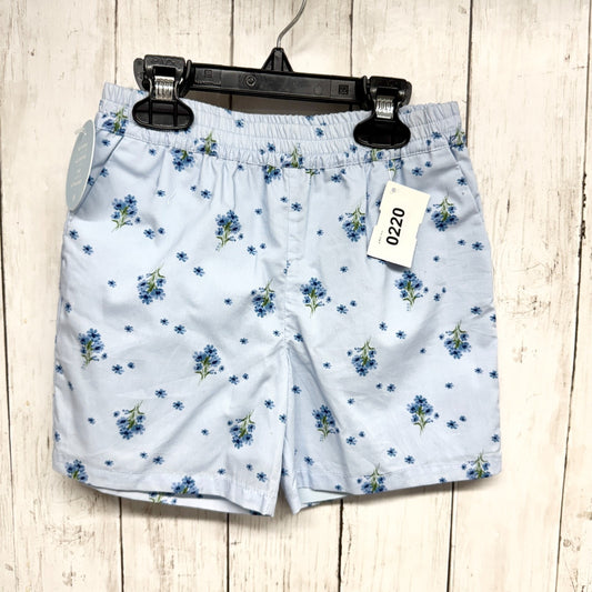 Hill House Shorts Kids Size 5/6Y Blue Ditsy Floral Pocket Elastic Waist NWT