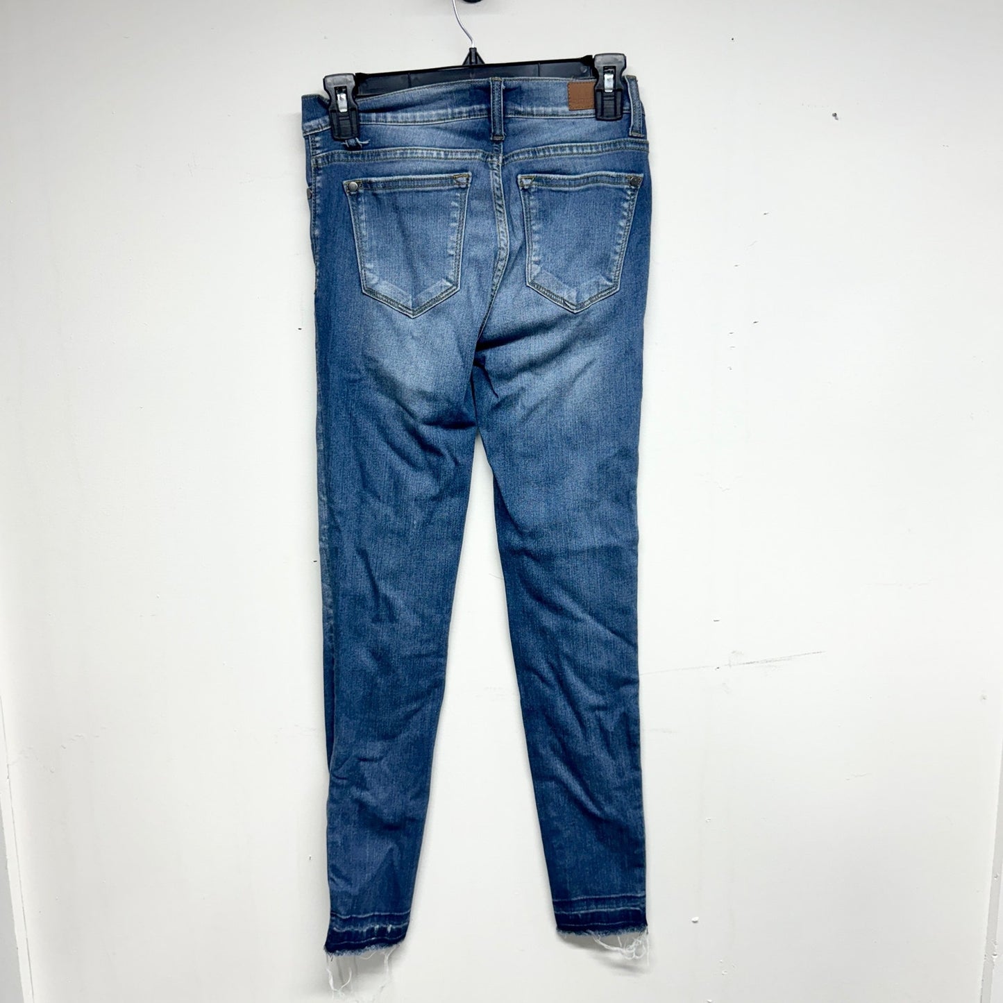 JUDY BLUE Women Patched Rip Skinny Dark Washed Jeans Stretch Raw Hem 3/26