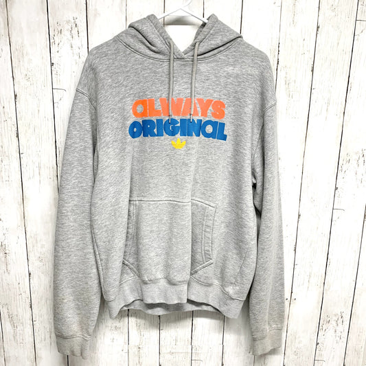 adidas Hoodie Unisex Medium Pocket Always Original Sweatshirt Pull Over Gray