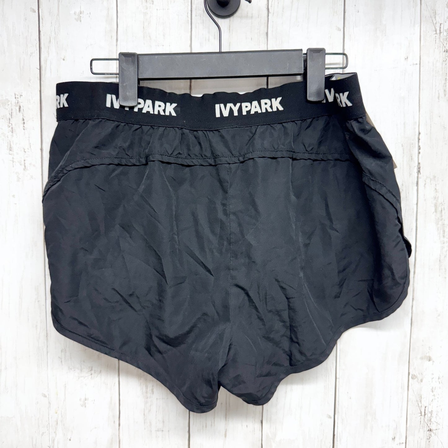 Ivy Park Short Women Size Large Black Athletic Elastic Waist Logo Shorts Casual