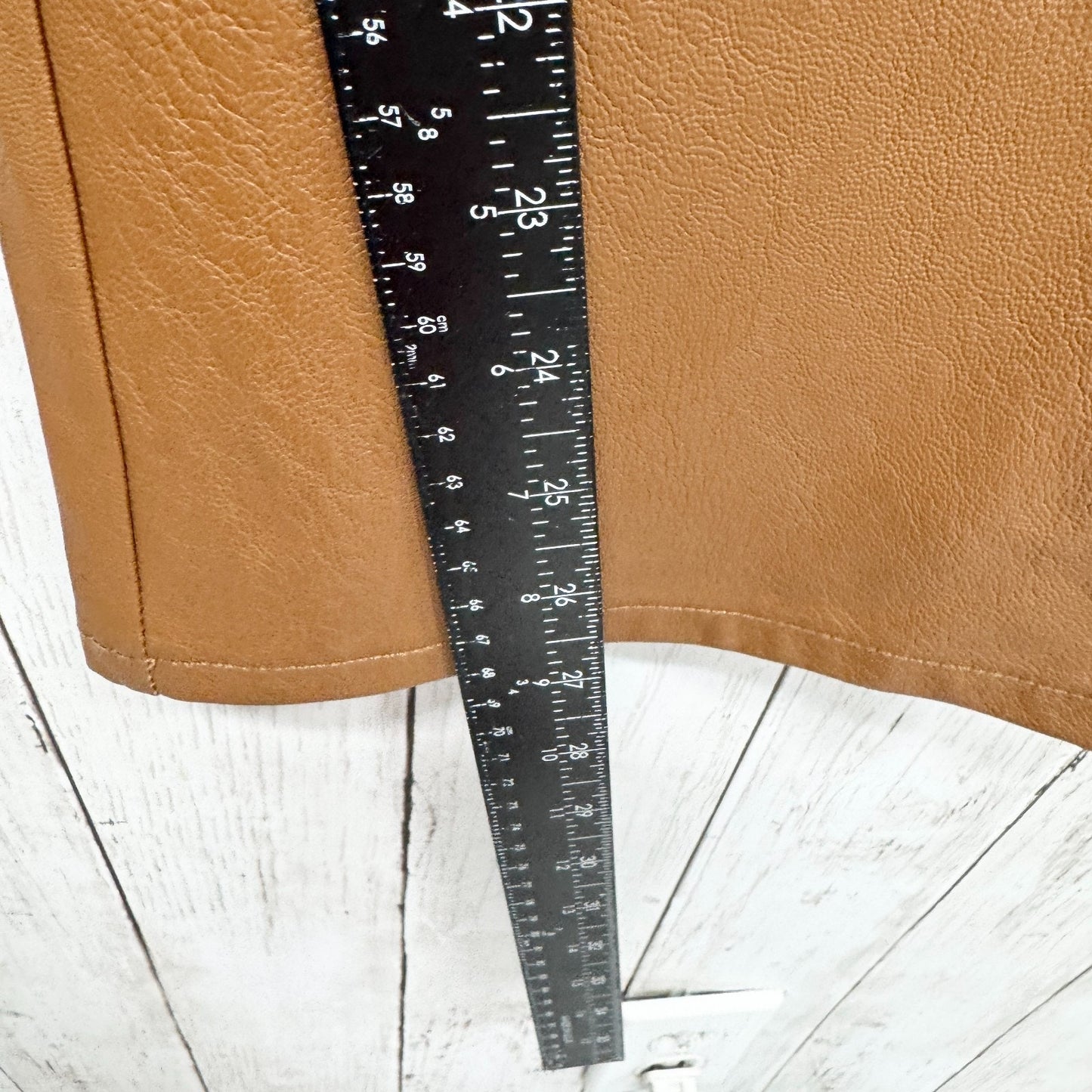 Paige Pants Women Sz 26 Dark Argan Brown Faux Leather Relaxed Straight 5-Pocket