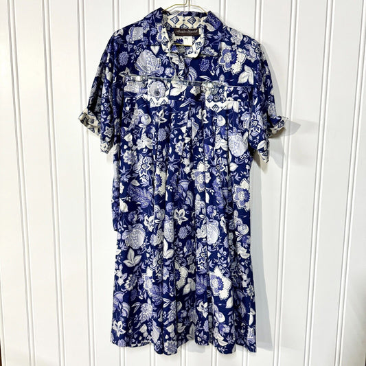Vintage Alexander Campbell 2 Piece Blue Button Down Top & Skirt Set Size 10