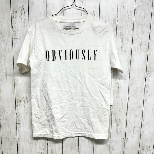 "OBVIOUSLY" Brashy Counture Women Sz Small White Funny Meme Saying Shirt Cotton