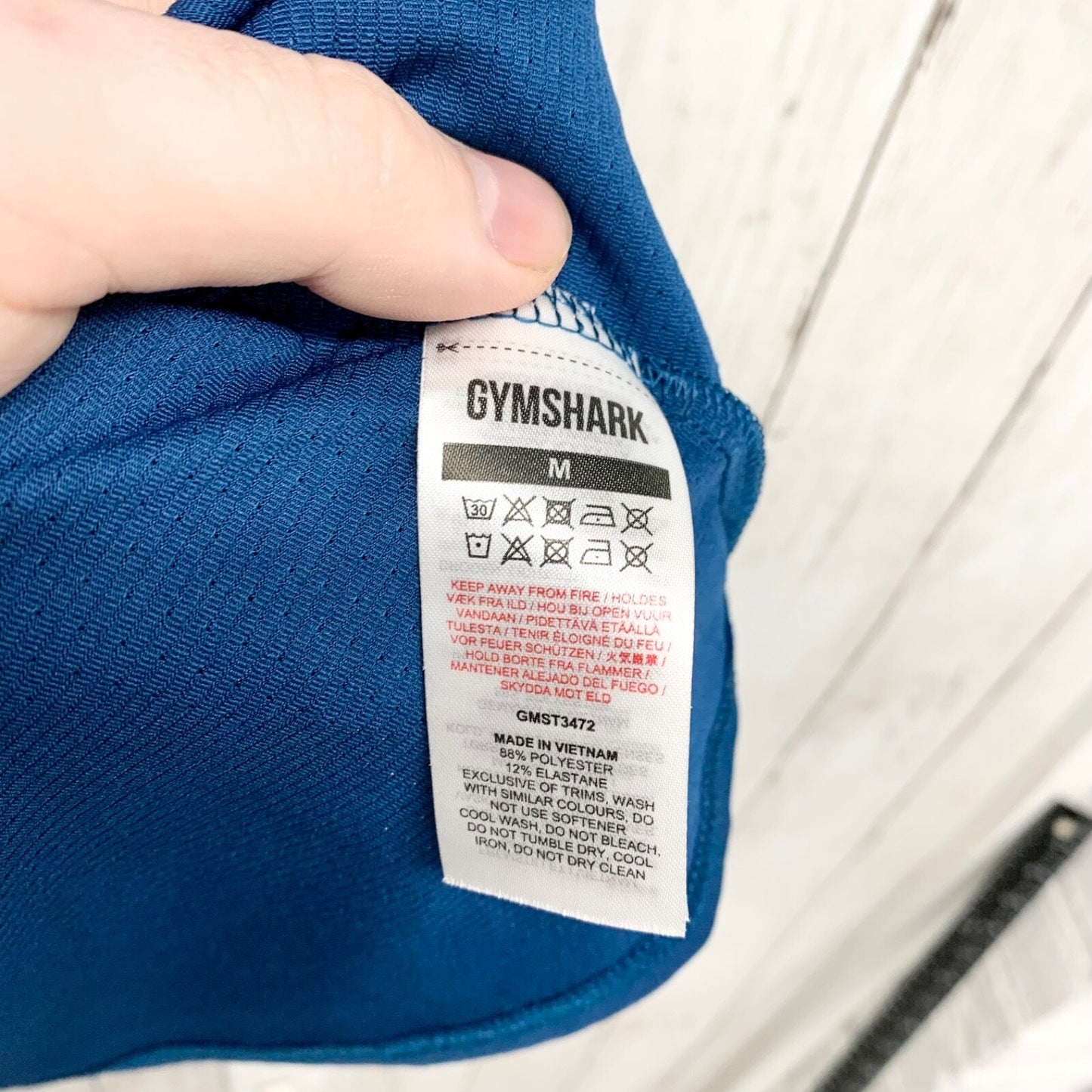 Gymshark Shirt Mens Size Medium Performance Short Sleeve Atlantic Blue Running