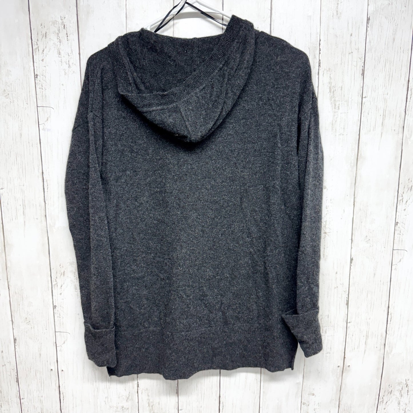 Max Studio Blouse Women Size XS V-Neck Hooded Kangaroo Pocket Cashmere Sweater
