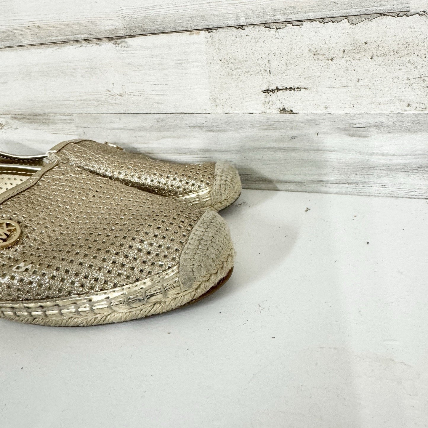 Michael Kors Shoes Women Size 5M Gold Metallic Gold Embellished Espadrilles Flat