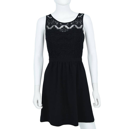 LILLY PULITZER Dress Women Size XS Black Lace Sleeveless Mini A Line Black