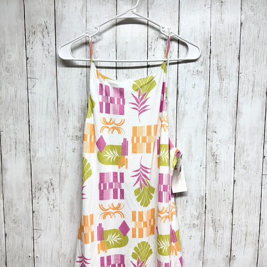 New Le Lis Dress Women Size Large Tropical Print Adjustable Spaghetti Strap Maxi
