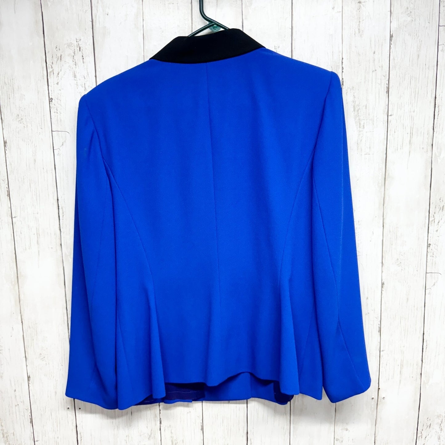 KIM ROGERS Blazer Women Size 14P Button Down Royal Blue Long Sleeve Suit Jacket